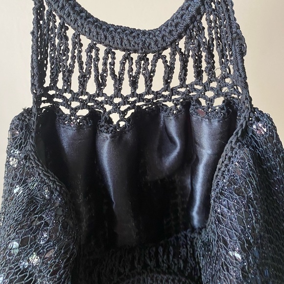 Vintage Y2K Crochet Sequin Handheld Tote Mini Bag - Picture 7 of 7